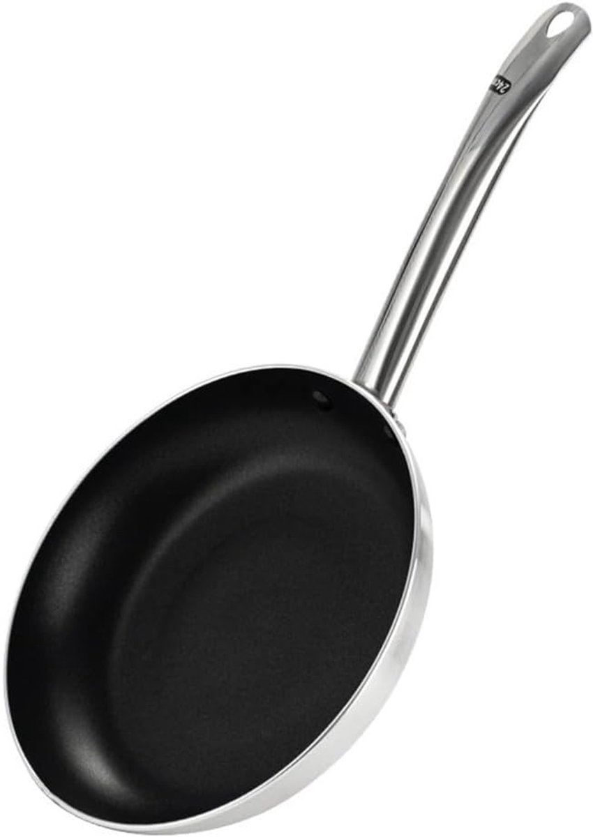 Aluminium Koekenpan Lichtgewicht Pan Elke Keuken Gelijkmatige Warmte 18cm Diameter Zilverkleurig