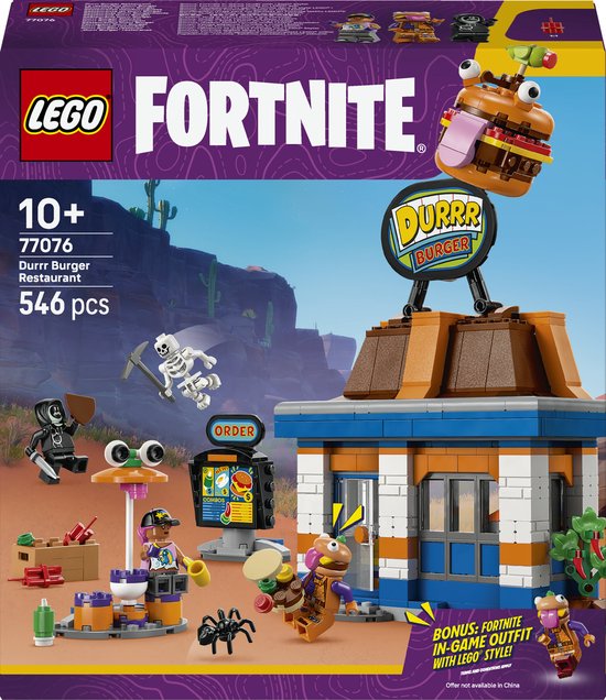 Set LEGO Fortnite Restaurant Durrr Burger 77076 avec des figurines et le burger emblématique