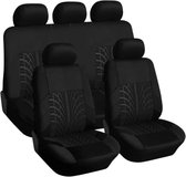 Autostoelhoezen set - 9-delig - universeel voor auto - zwartgrijs