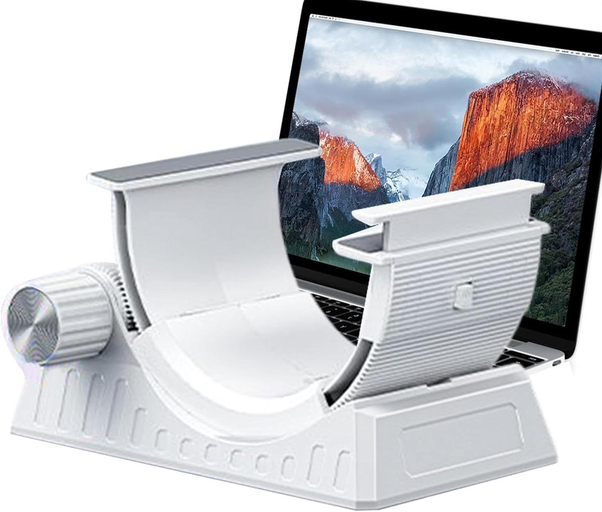 Laptopstandaard - Verstelbare houder - Ergonomisch werken - Opvouwbaar design - 30 x 19 cm - Wit