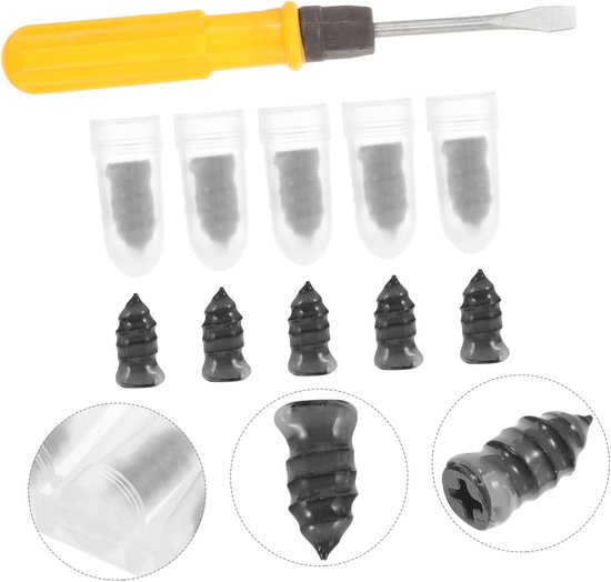 Band Reparatie Nagels - Banden Schroef - Lekke Banden Repareren - Duurzaam Rubber Metaal - 14cm Lengte - Zwart van Merkloos — afbeelding 3