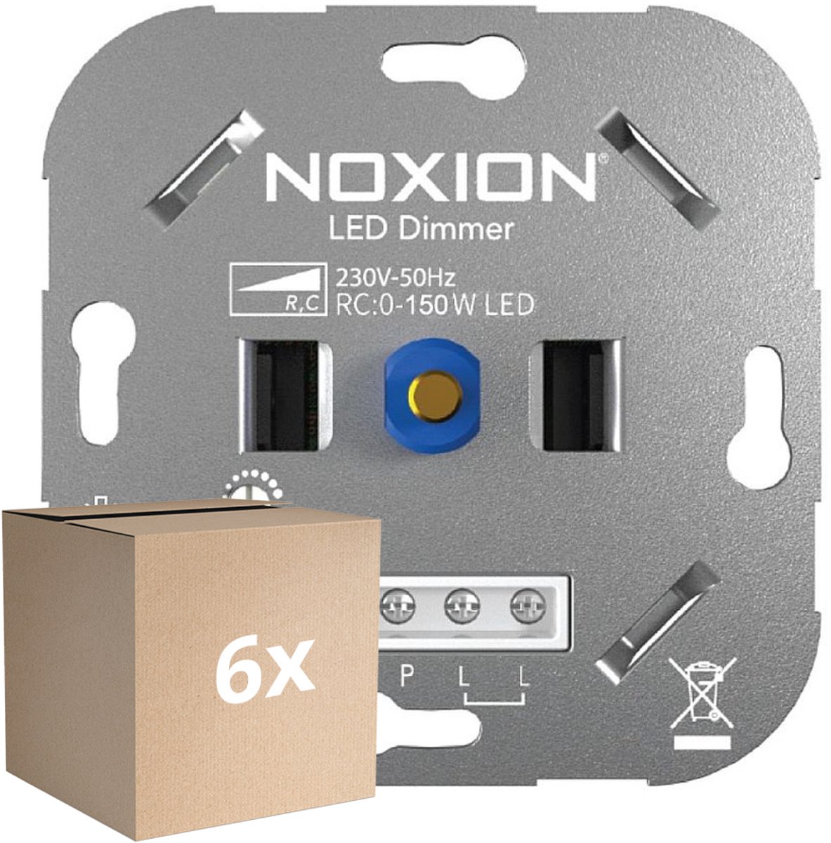 Voordeelpak 6x Noxion Automatische LED Dimmer Schakelaar RC 0-150W 230V.