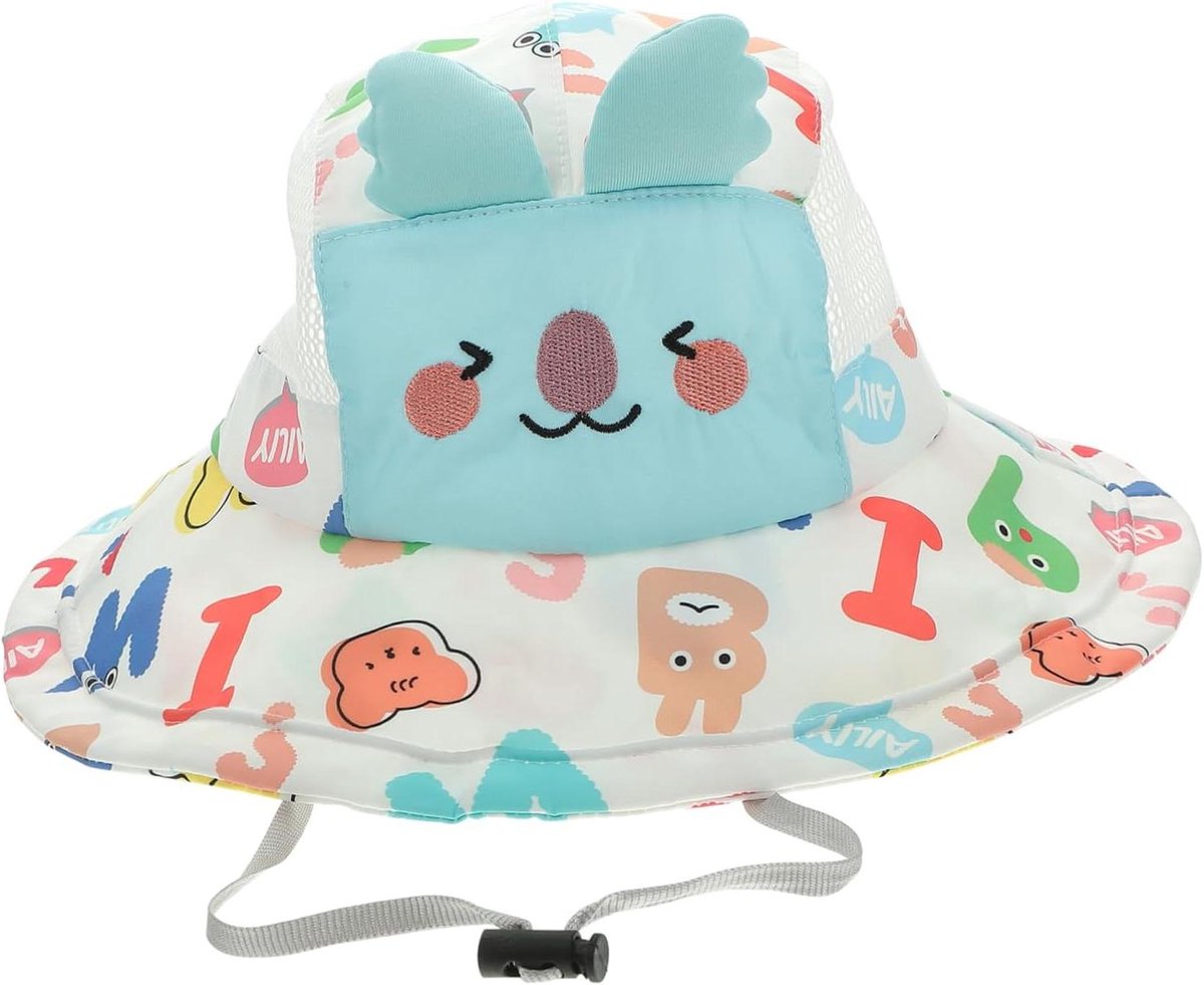 Kinder Zonnehoed - Emmer Cap - Buiten Spelen - Met Kinband - 29x29cm - Wit