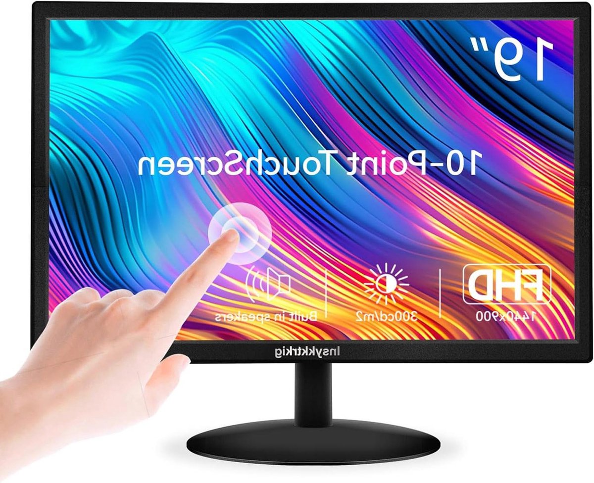 Touchscreen Monitor - FHD Display - Interactief Werken - 10 Punten Touch - 19 Inch - Zwart