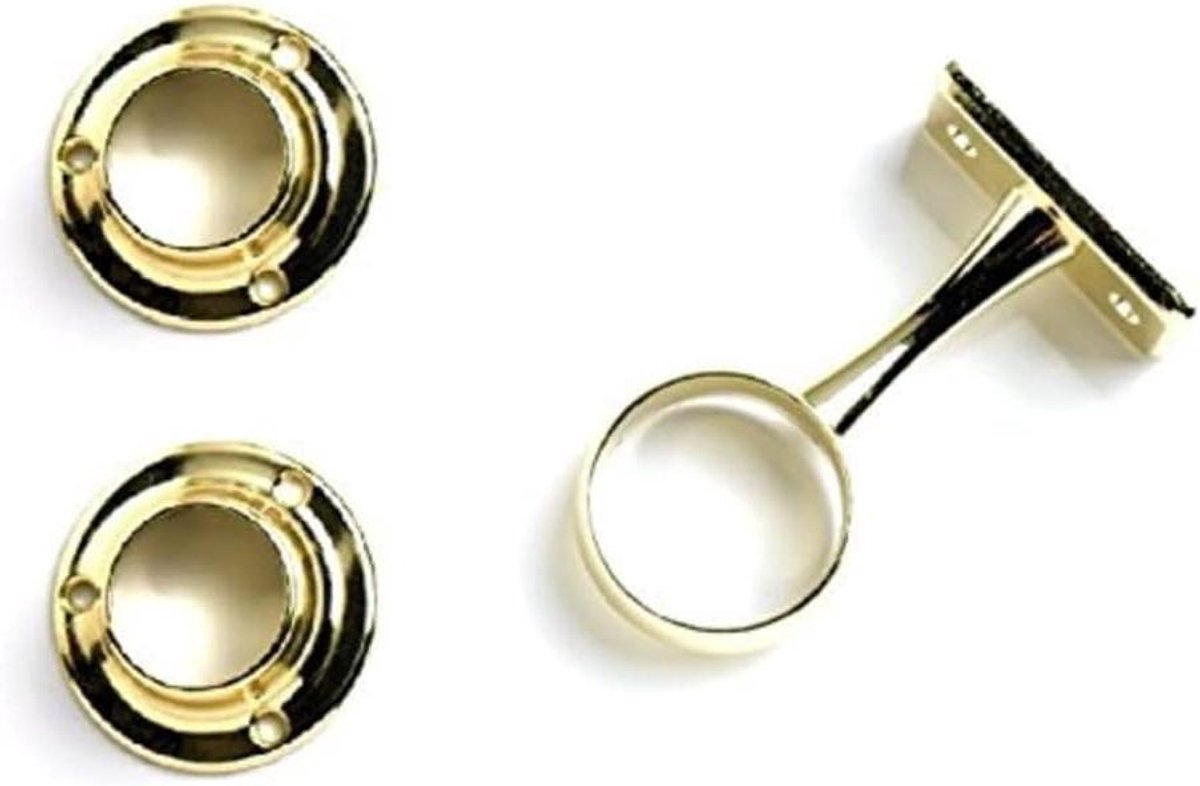 Kledingstanghouder - Garderobesteun - Kleding organiseren - Gegalvaniseerd messing - 19mm - Wit