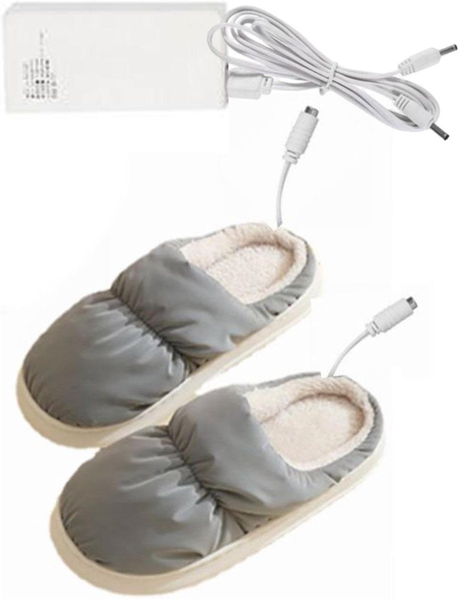 Verwarmde Pantoffels - Voetwarmer USB - Binnen Ontspannen - Intelligente Temperatuurregeling - Zoollengte 30cm - Grijs