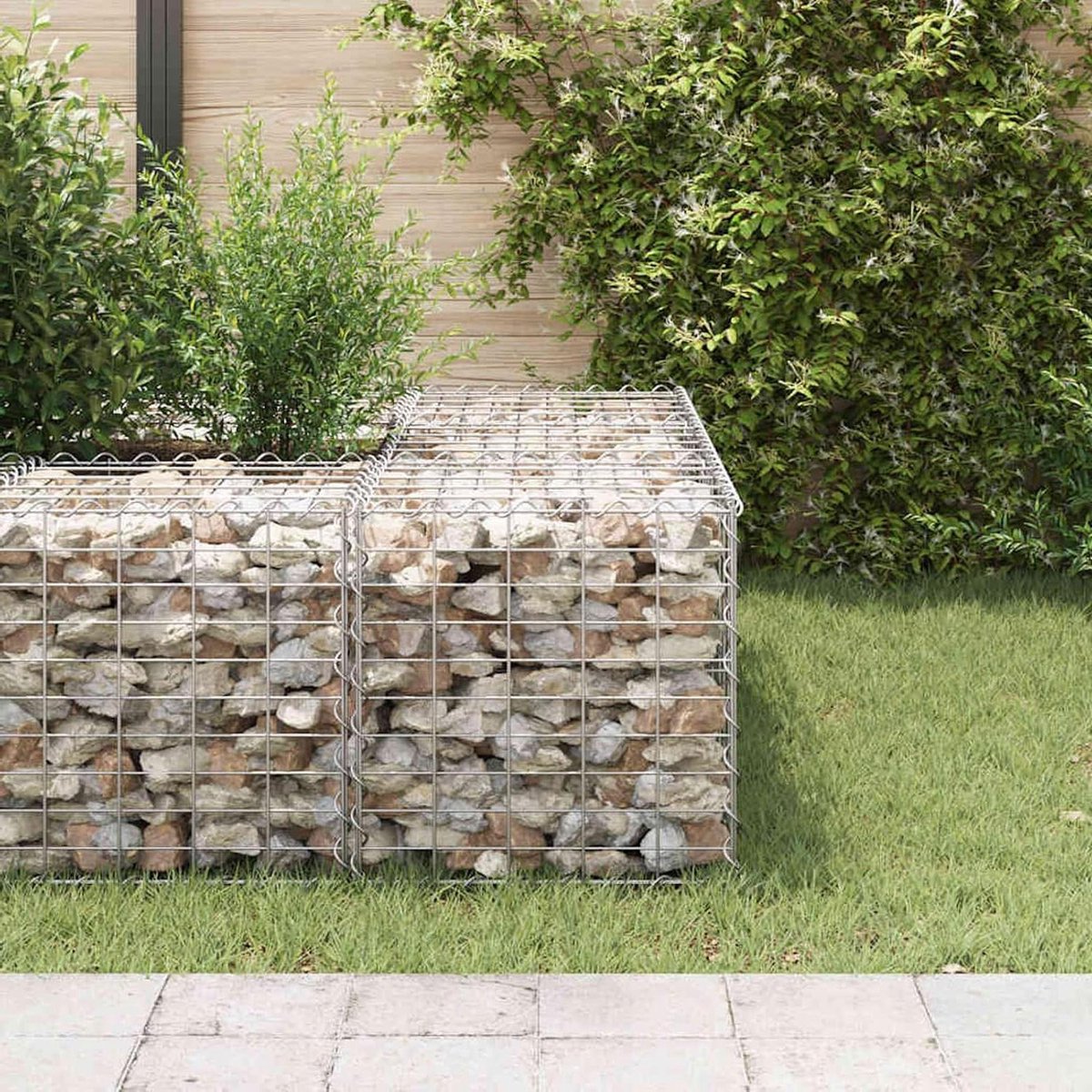 Gabion Verhoogd Bed - Stenen Korven - Tuin Decoratie - Weerbestendig Staal - 50x50x50 cm - Zilver