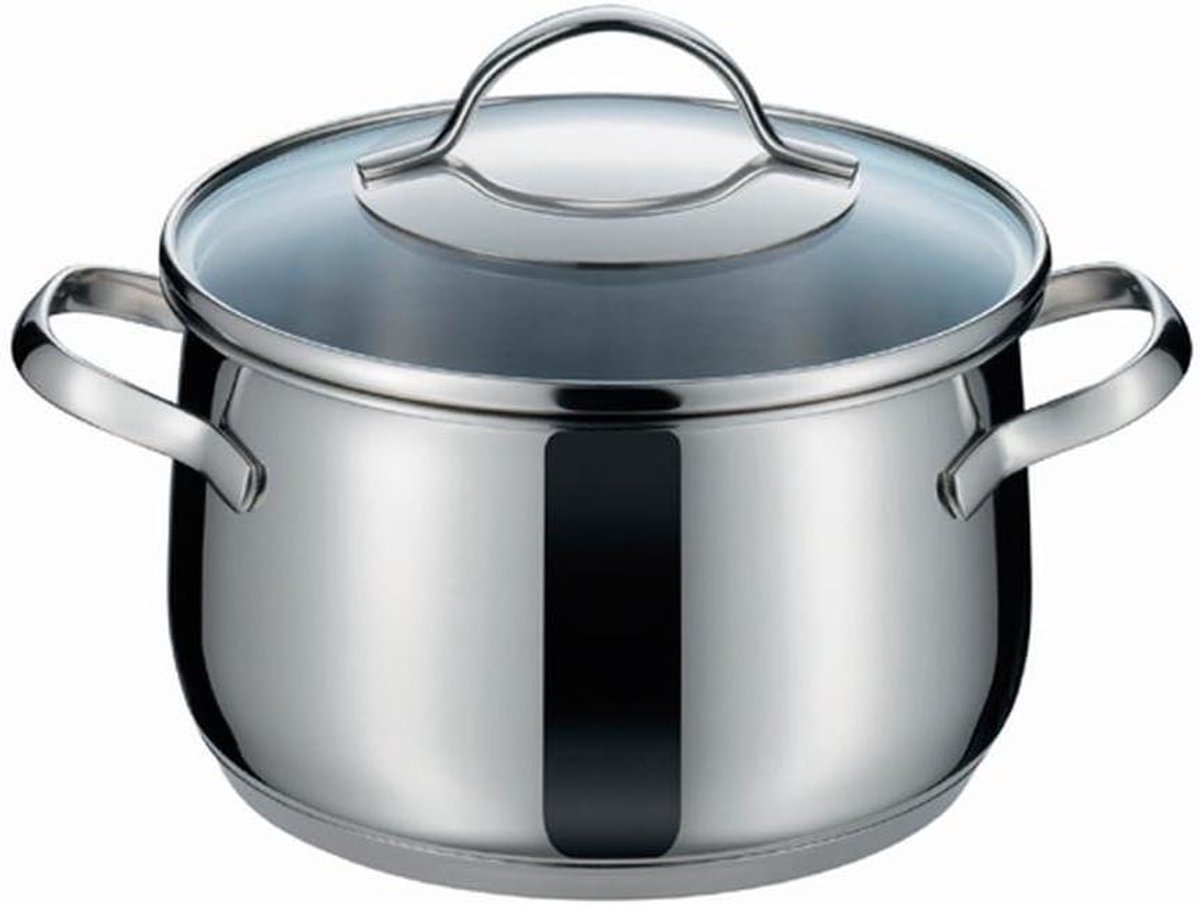 Mini Kookpan - Sauspan Deksel - Sausen Warmen - Inductie Bodem - 1.2 Liter - Zilver