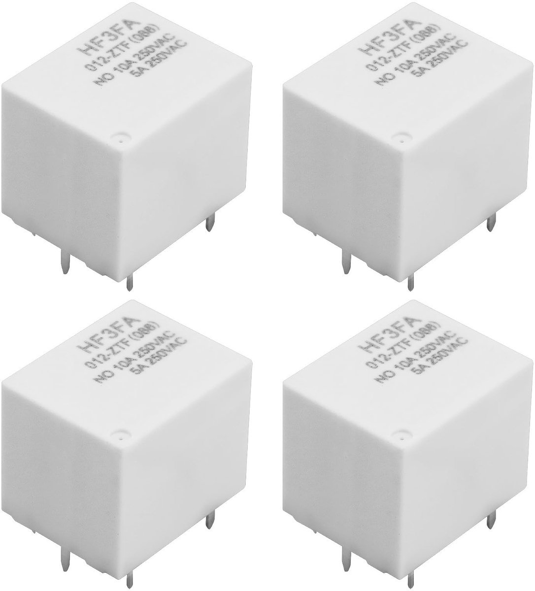 aladdien - Klein Power Relais - 4-delige set - Duurzaam en betrouwbaar - 5-pins - Geschikt voor Home Automation - 12V/250V - 10A