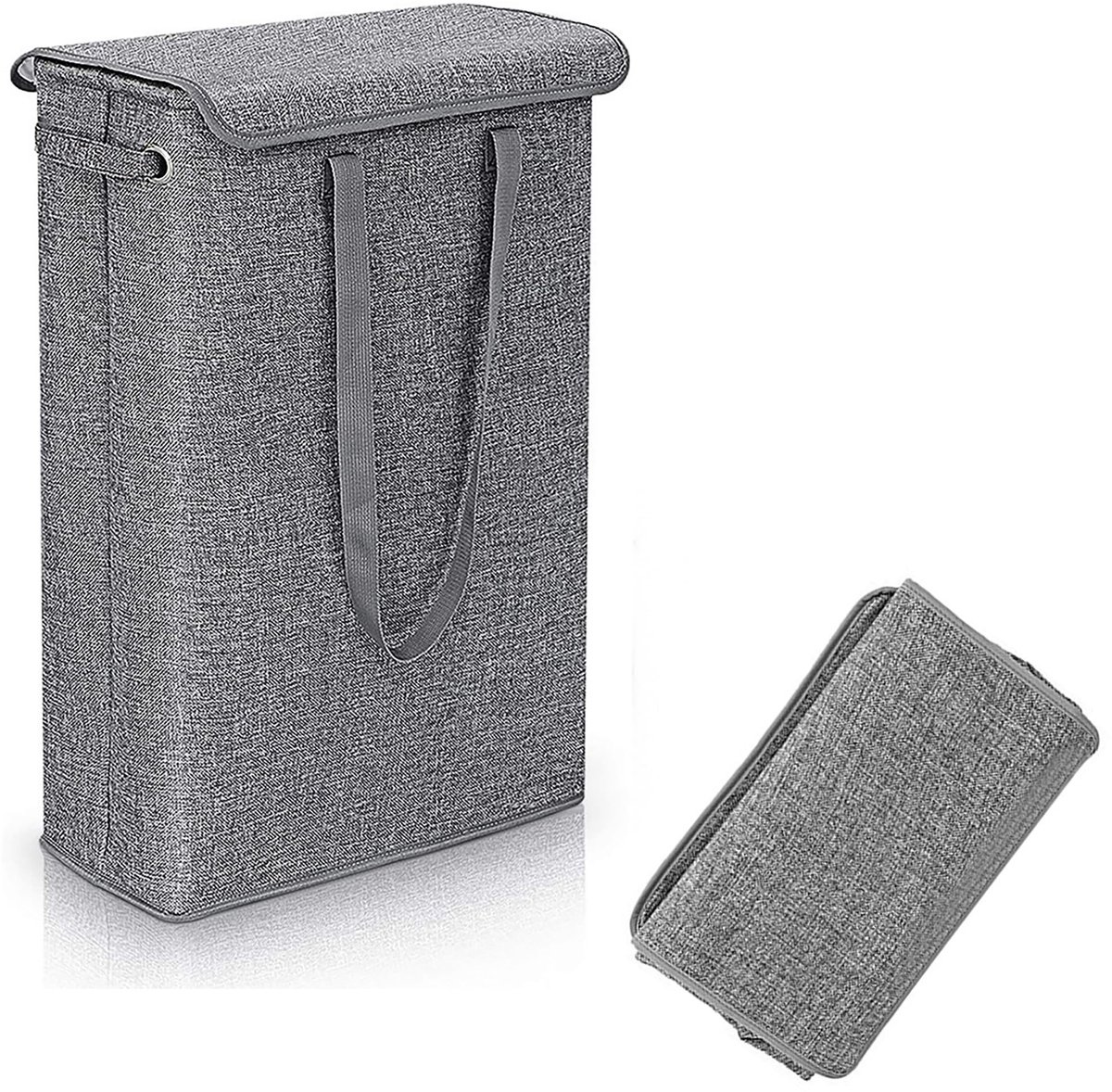 aladdien - Wasmand - Donkergrijs - Opvouwbaar - 1 stuk - Draaggreep - 45 Liter - Geschikt voor volwassenen - Katoen en polyester