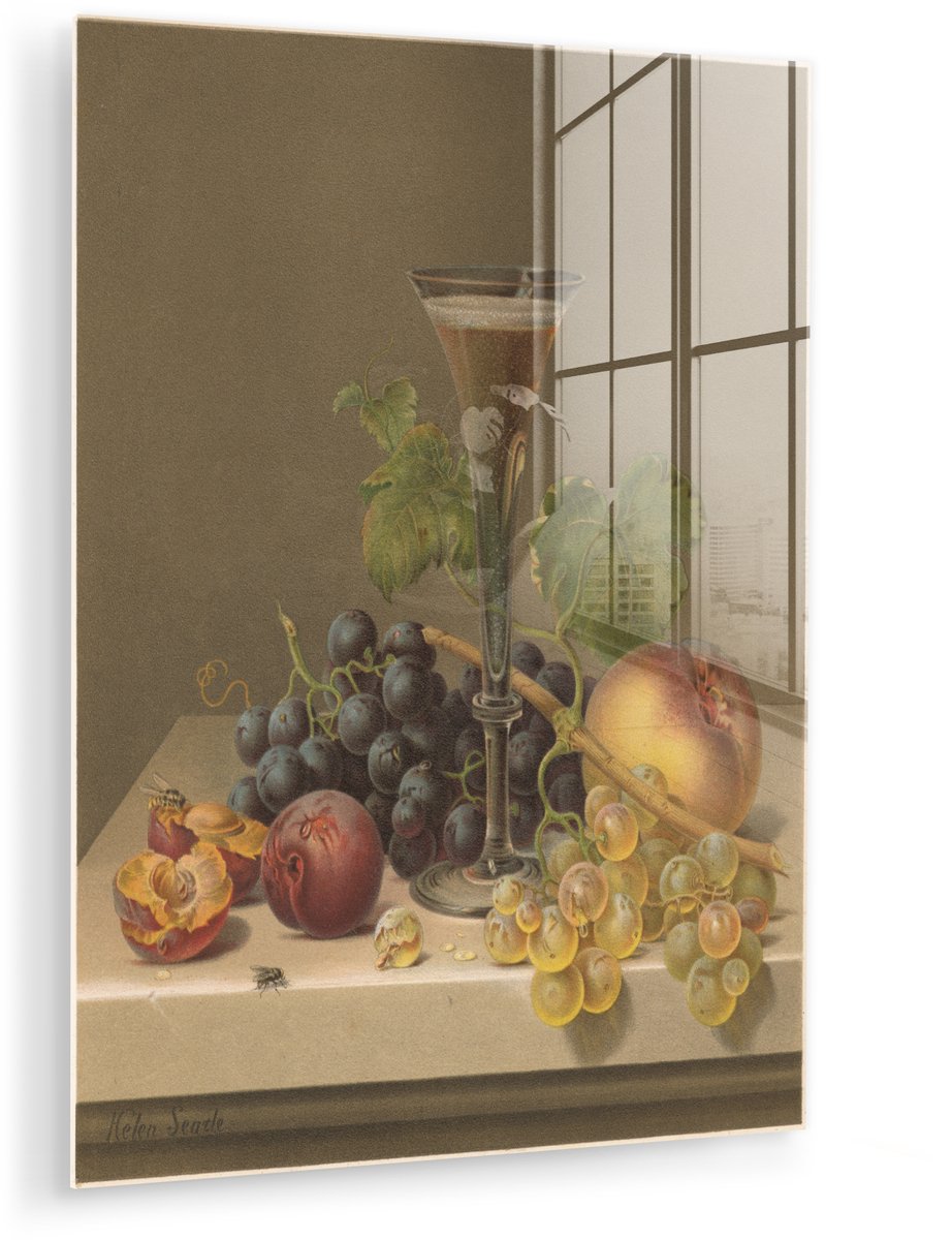 ® Glasschilderij 90x120 cm - Schilderij acrylglas - Fruit - Champagne - Verf - Foto op gla