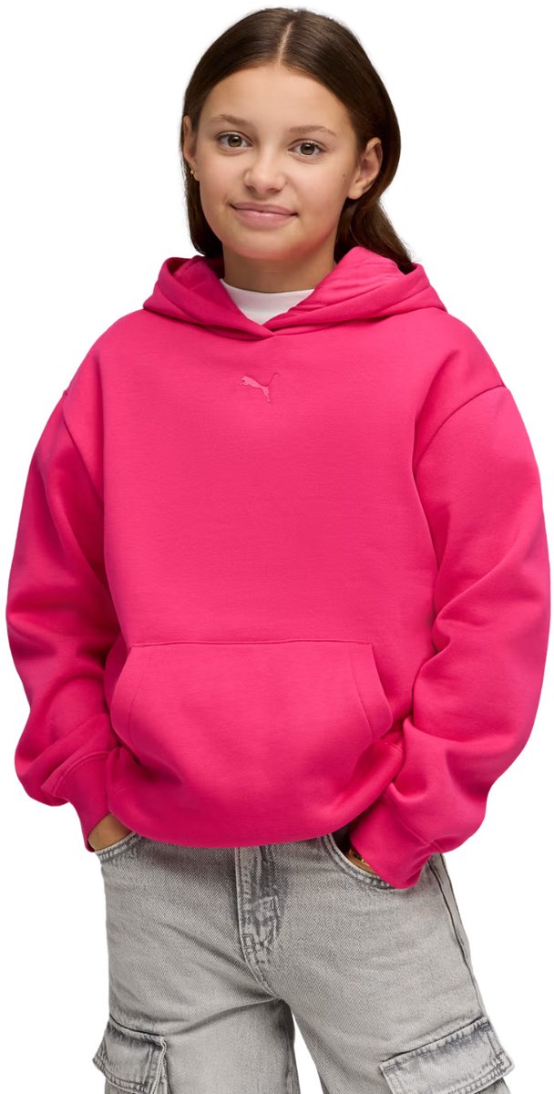 Puma Sweater ESS Centered Cat Logo Relaxed Hoodie 152cm Paars