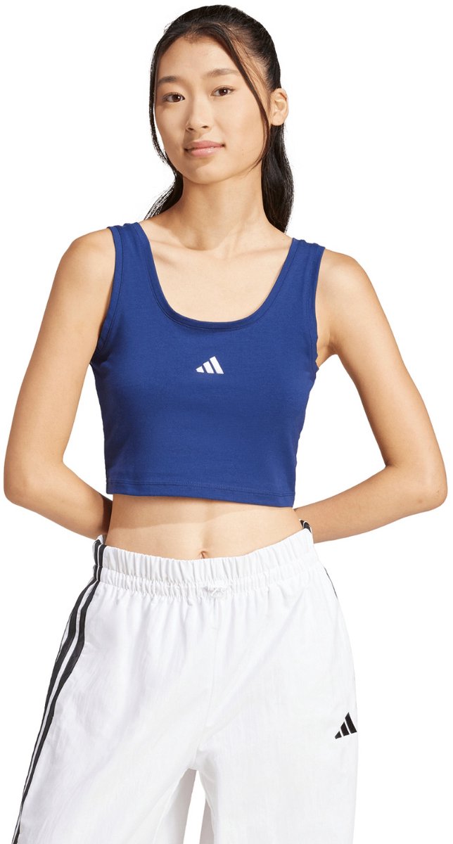 adidas T-shirt Dames Essentials Small Logo Cotton Lifestyle Tank Blauw
