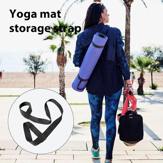 Draagriemen Yogamat - Oefenmat Riem - Sporten Onderweg - Verstelbaar Ontwerp - 55 x 25 cm - Zwart Bruin — afbeelding 2