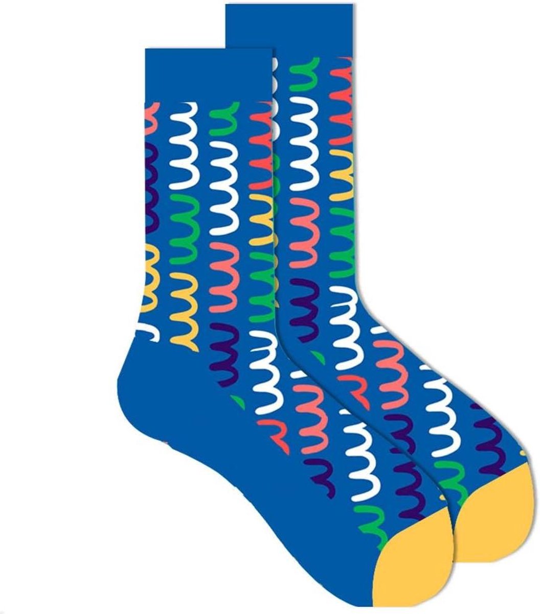 Warme Sokken - Huissokken - Comfortabel Thuis - Anti-slip zolen - 2 Paar - Blauw