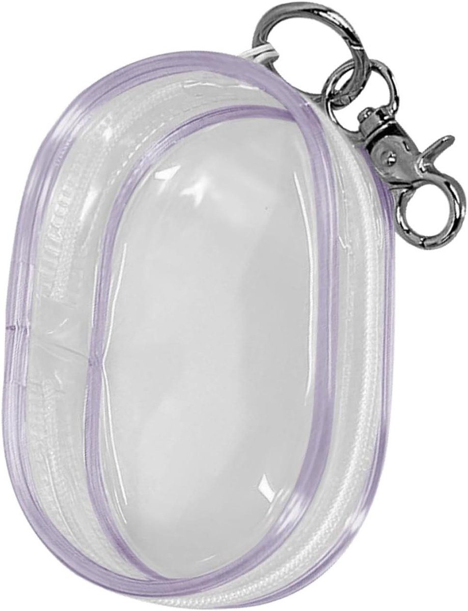 Opbergtas Kabels - Organizer Pouch - Elektronica Opbergen - Transparant PVC - 10x6x3.5cm - Paars