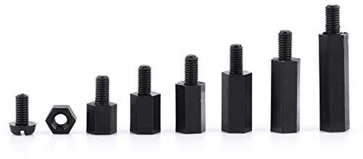 aladdien - M3 Nylon Hex Spacer Kit - 250-delige Set - Prototyping Accessoires voor Circuitborden - Duurzaam - Spacer - Standoff - Geschikt voor Elek...