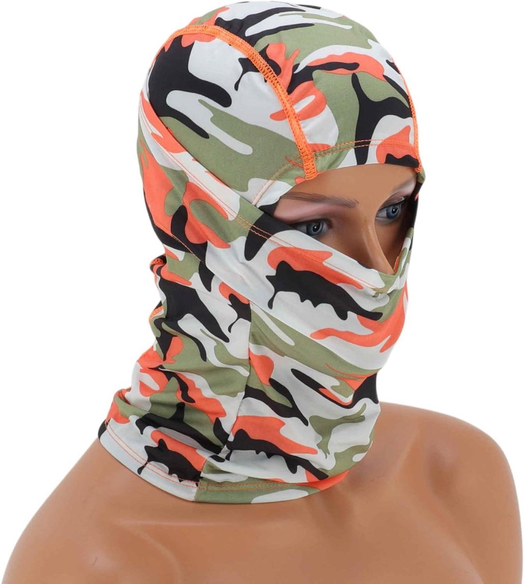 Verkoelende Balaclava - Gezichtsmasker - Outdoor Activiteiten - UV Bescherming - 35 x 27 cm - Tarnorange