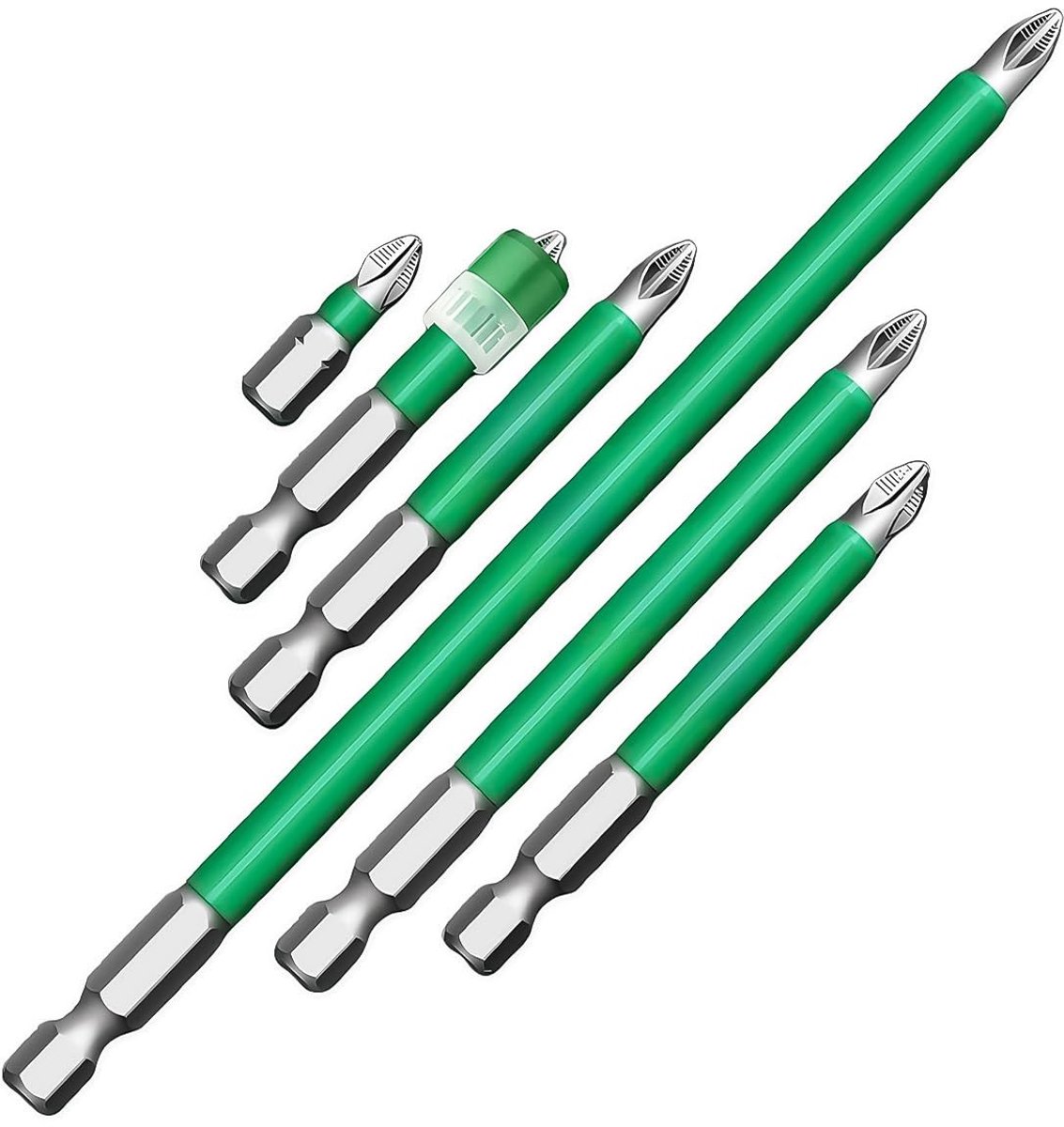 aladdien - Magnetische Phillips Schroefbits - Set van 6 stuks - Impactbestendig en duurzaam - Geschikt voor schroeven - Professioneel gebruik - Hoog...
