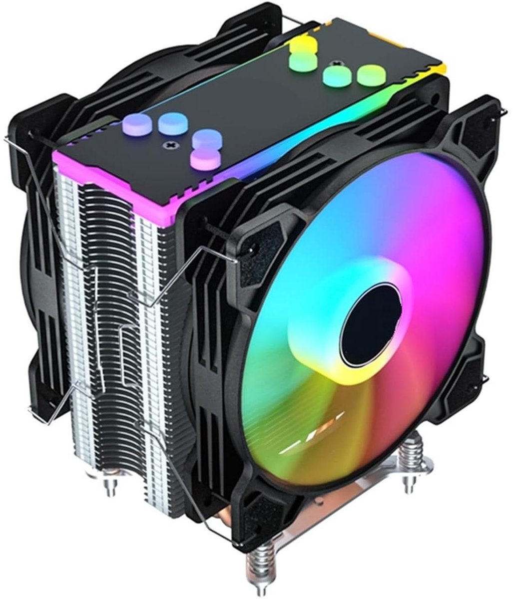 CPU Koeler - Ventilator - Computer Koelen - 4 Hitteslangen - 120 mm - Zwart