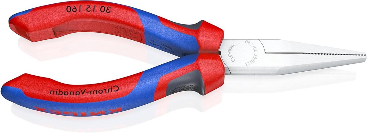 Langbektang verchroomd - Punt tang - Precisiewerk - Extreem belastbaar - 160 mm - Multicolor