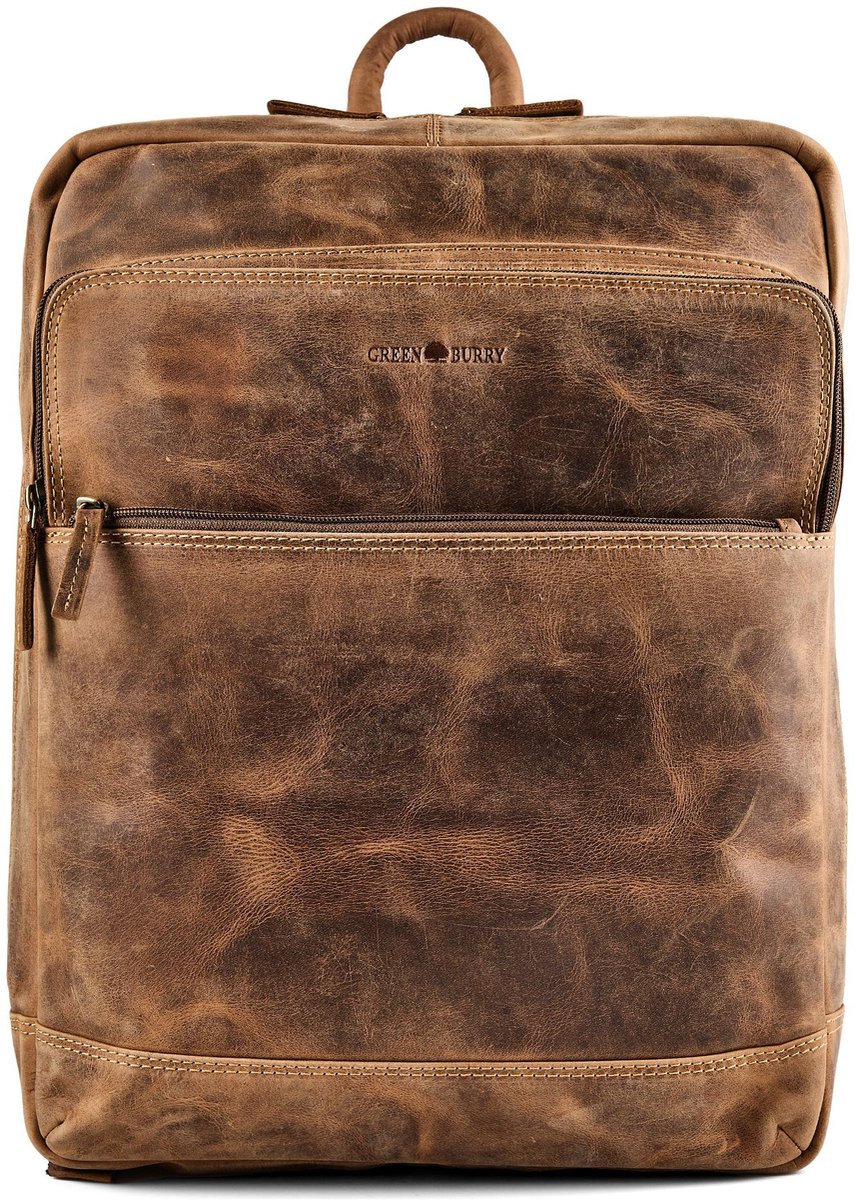GREENBURRY vrijetijdsrugzak rugzak met laptopvak Vintage Business Backpack Project 2 Brown bruine