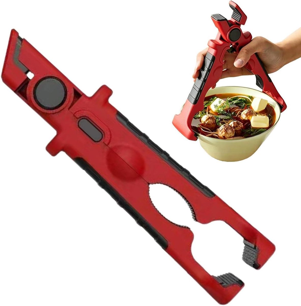 Keukentang - Hittebestendige tang - Koken en serveren - Antislip handgreep - 22 cm - Rood