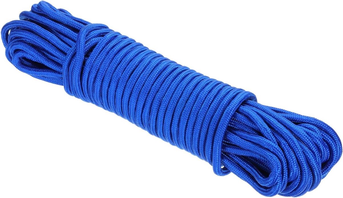 Gevlochten Touw - Universeel Koord - Kamperen en Bevestigen - Slijtvast en Weerbestendig - 30 Meter - Blauw