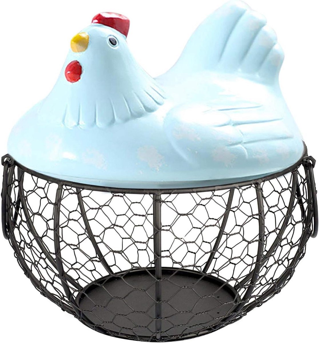 Eieren Mandhouder - Keuken Decor - Opslag Fruit - Kip Vorm - 19cm x 16cm - Blauw
