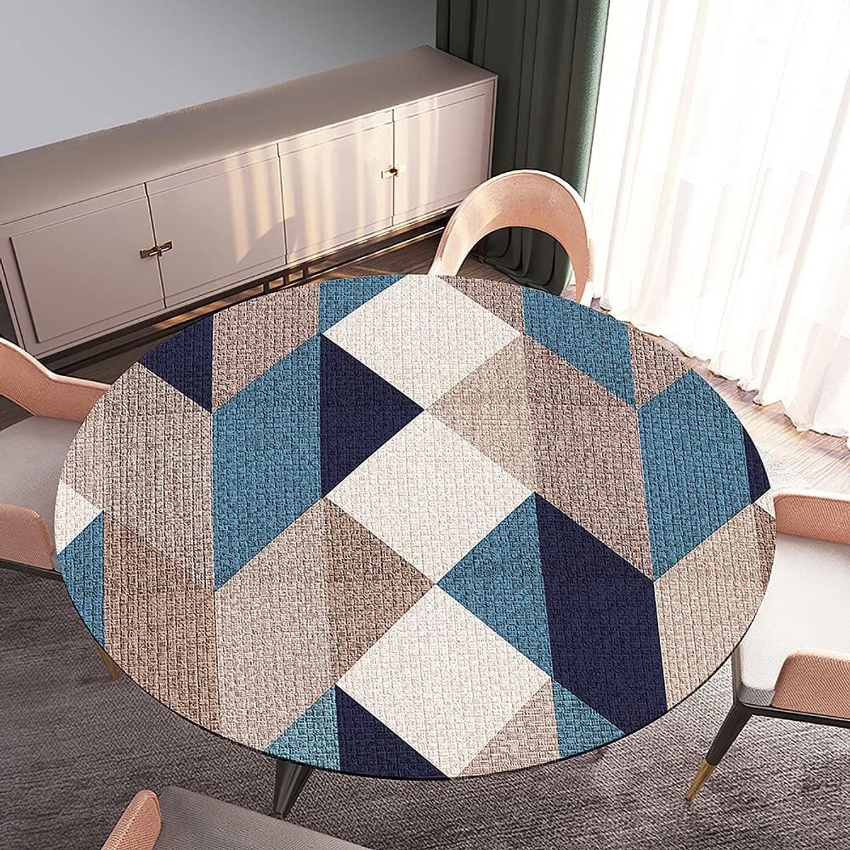 Rond Tafelkleed - Beschermhoes - Tafel Beschermen - Elastische Rand - 180cm - Paars