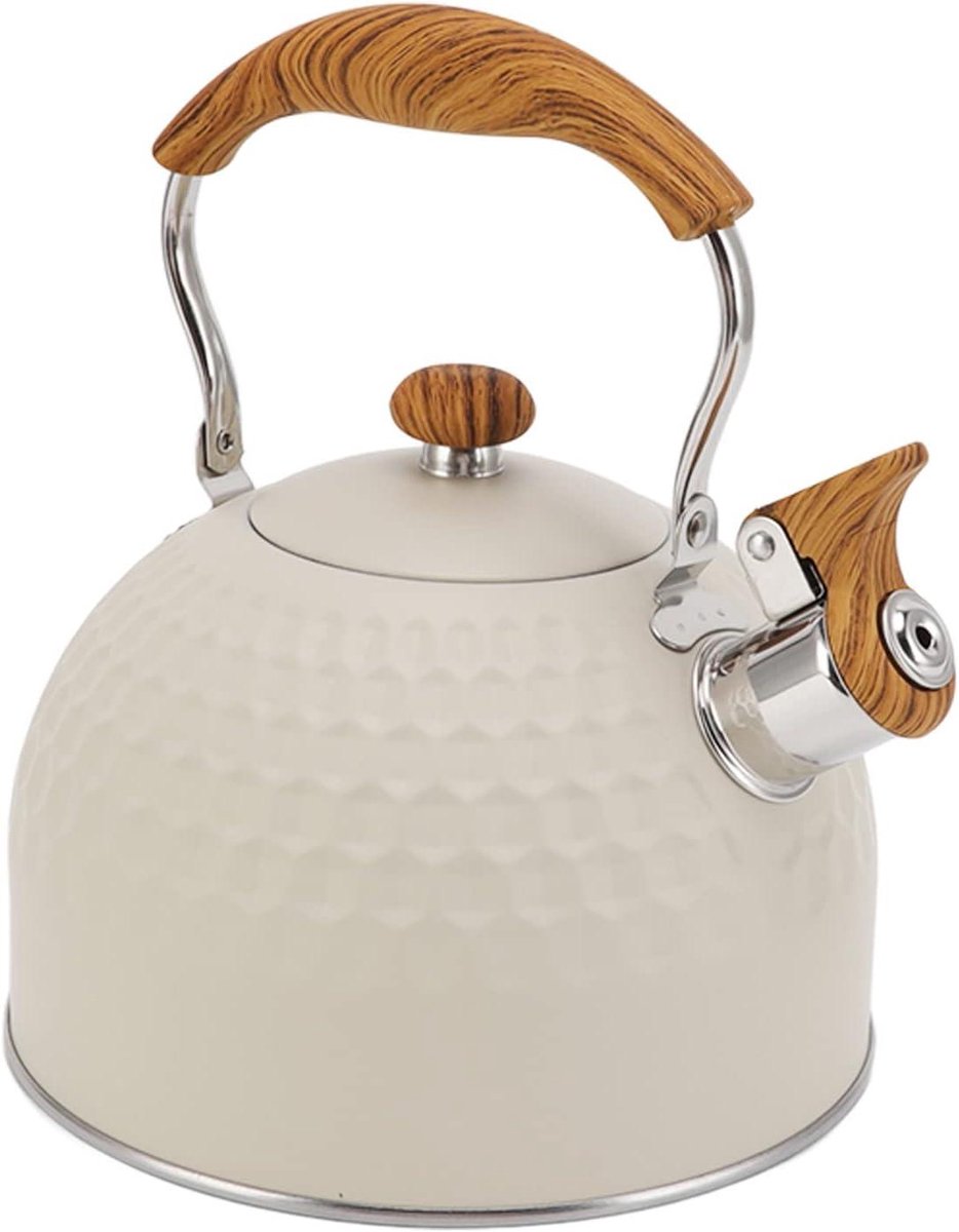 Fluitketel - Theeketel Waterketel - Water Koken - Grote Capaciteit - 2.5 Liter - Wit