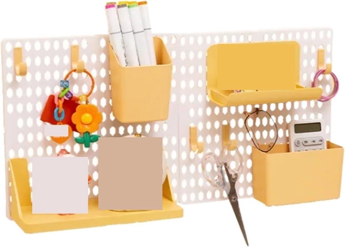 Wand organizer - Opbergbord - Ruimte optimaliseren - Gatstructuur - 1 stuk - Wit