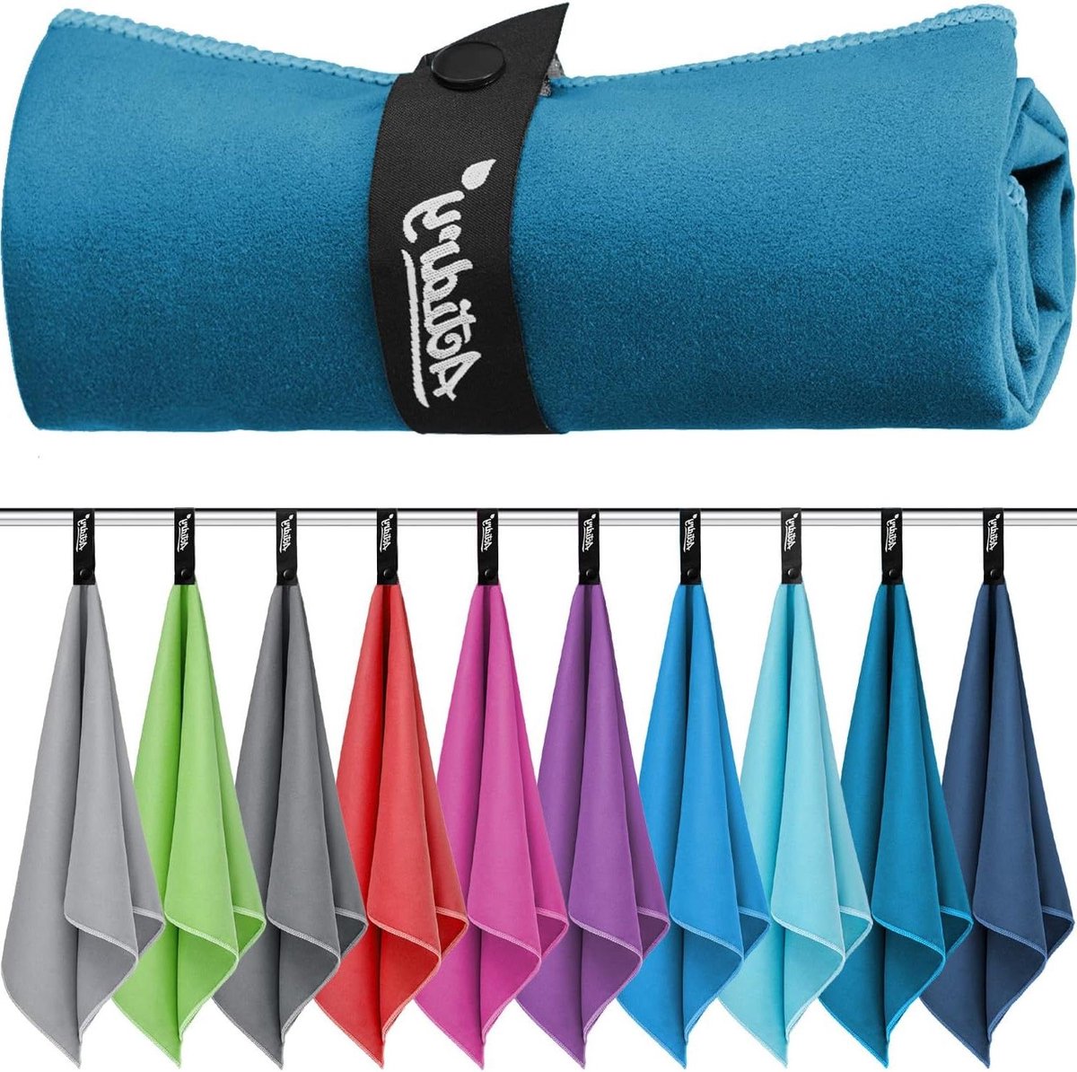Microvezel Handdoeken - Sneldrogend Doek - Sport en Reizen - Zeer Absorberend - 40x80cm 2 Stuks - Petrol Blauw