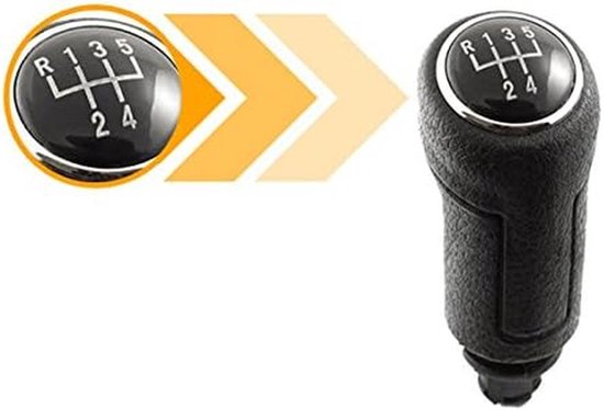 Versnellingspook Knop - Schakelknop - Auto Rijden - 5 Versnellingen - Plug en Play - Zwart Zilver — afbeelding 3