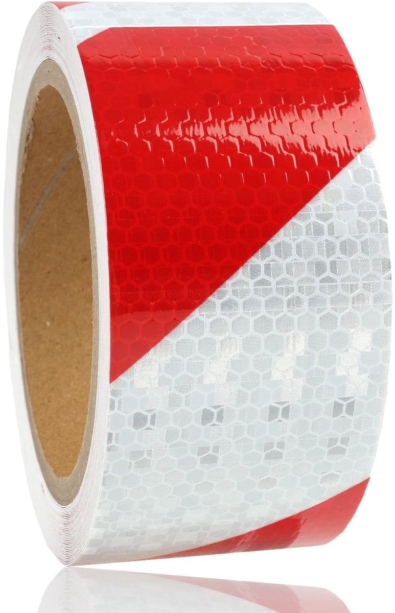 ONF3 - Waarschuwings Tape - Reflecterende Tape - Hoogtepunten in Veiligheid - 5cm x 10m - Weerbestendig - Veiligheidsoplossing - Geschikt voor D...
