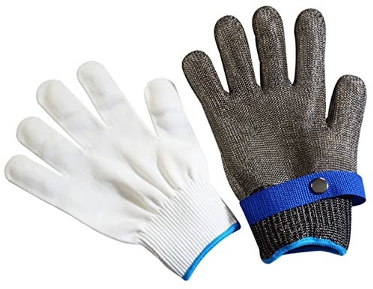 Snijbestendige RVS Handschoenen Set - 2 Stuks met Verstelbare Sluiting voor Keuken en Industrie