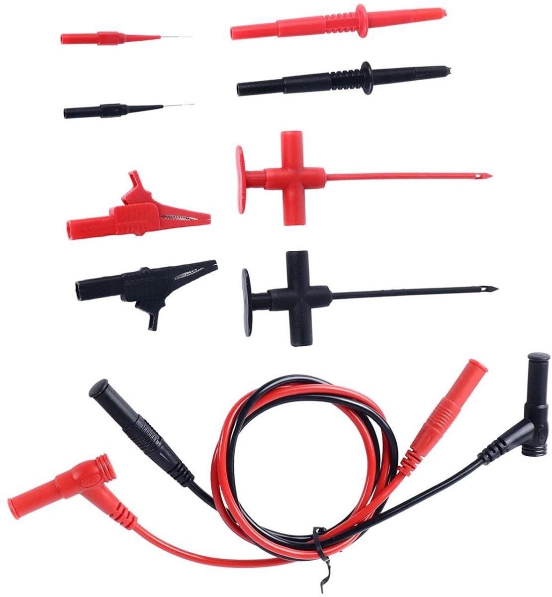 Meetsnoeren Multimeter Set - Testsondes Kabels - Elektrisch Testen - Siliconen Geïsoleerd - 60 cm Lengte - Zwart