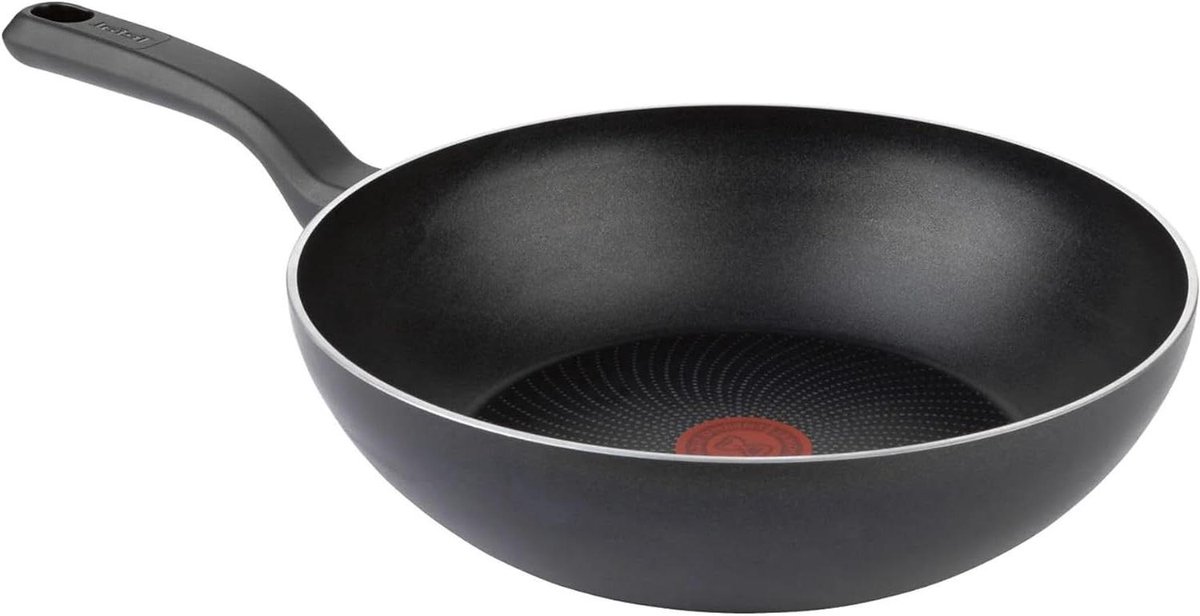 Wokpan - Roerbakpan - Gezond Koken - Thermo-Signaal - 28 cm - Zwart