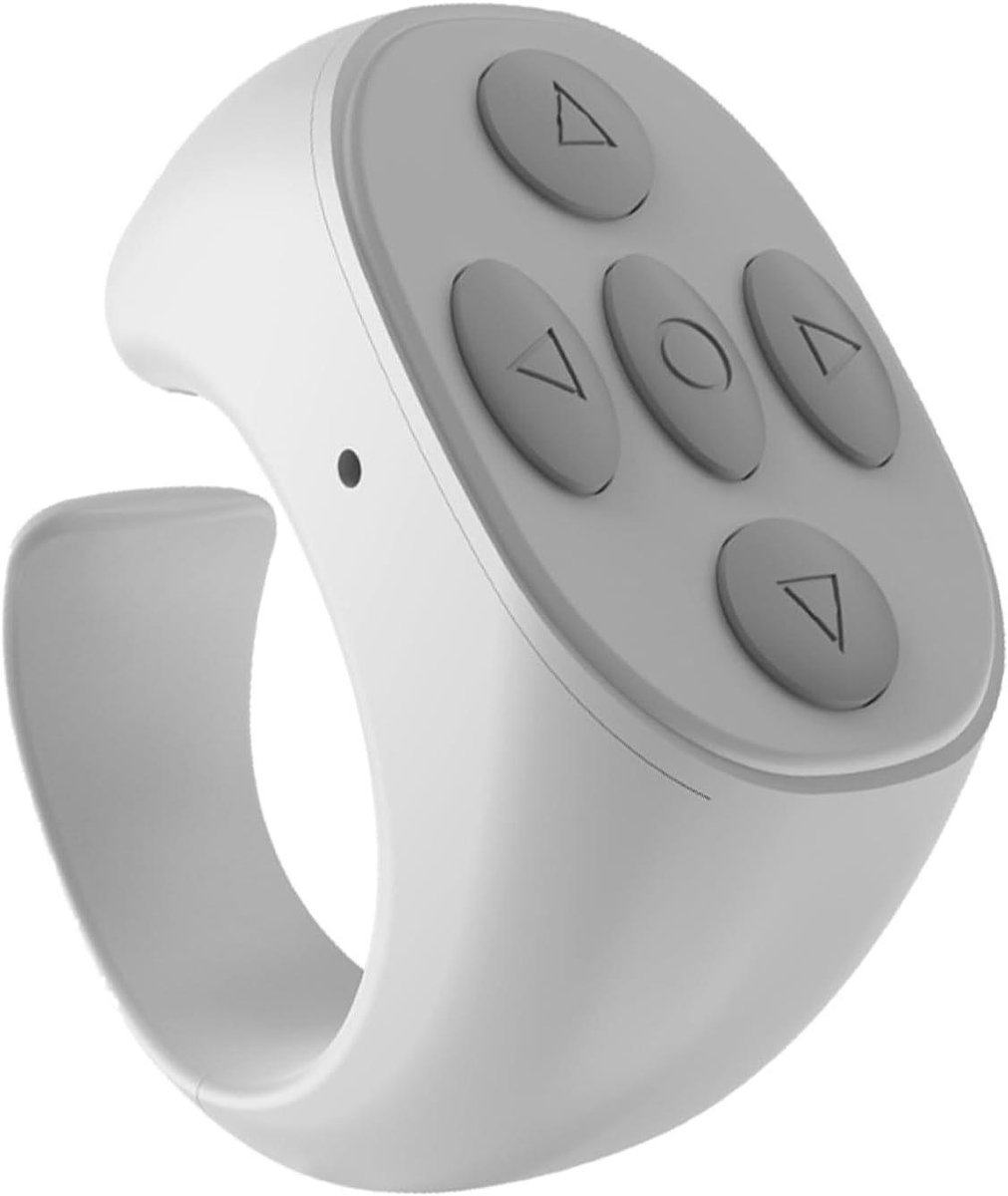 Scrolring - Afstandsbediening Ring - Video's Bekijken - Handsfree Bediening - 3.7 cm - Wit