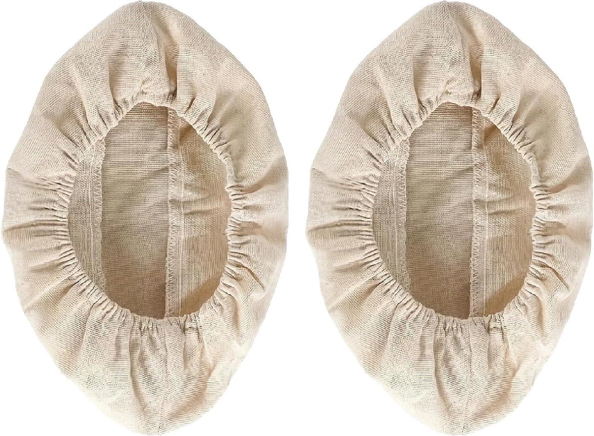 Linnen Bakdoeken - Brood Mand - Brood Bakken - Elastische Band - Set van 2 - Natuurlijk