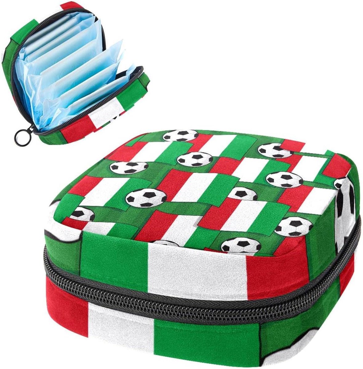 Periode Tasje - Maandverband Houder - Discrete Opslag - Zacht en Duurzaam - 17x17x12 cm - Meerkleurig