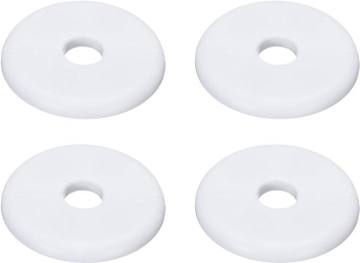 4 stuks zelfklevende wandsplitflens voor 22 mm waterslang - ABS-plaat - wit - decoratie
