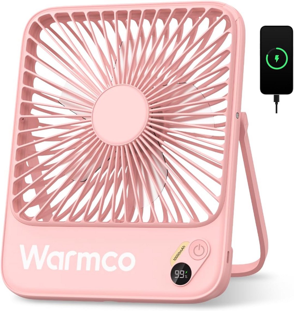 Draagbare Oplaadbare Ventilator 10000mAh met Langdurige Batterij en Digitaal Display