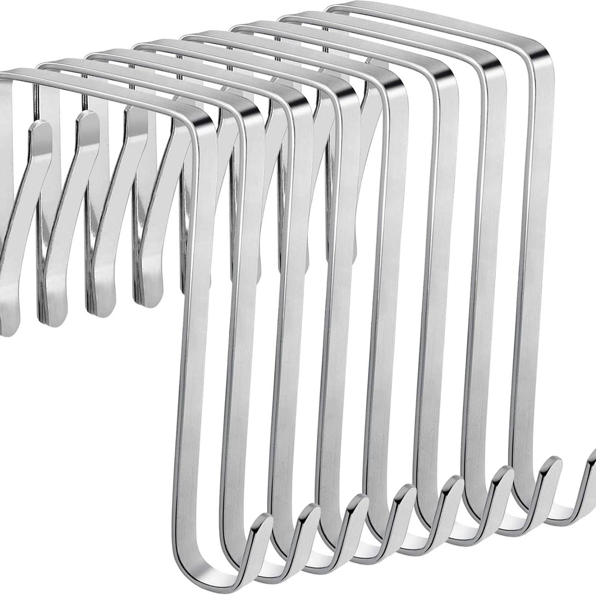 Set van 8 verstelbare metalen deurhaken voor het ophangen van kleding, handdoeken en jasse