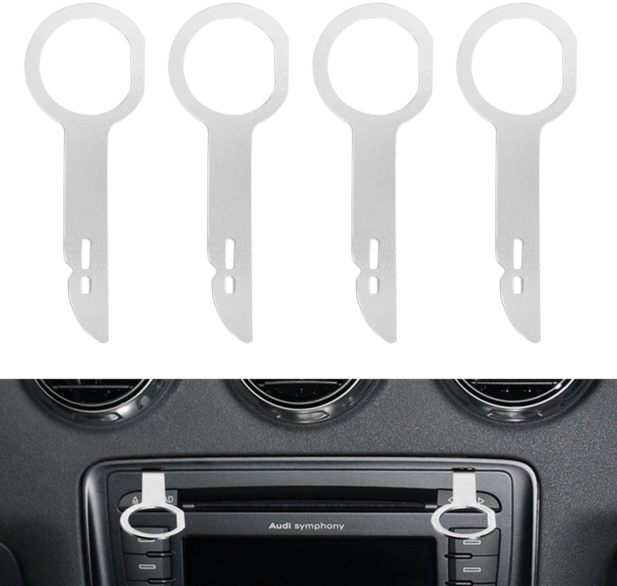 ONF3 - Car Radio Dismantling Adapter Set - Professionele ontmanteling - 4-delige gereedschap set - Voor auto radio - Geschikt voor diverse model...