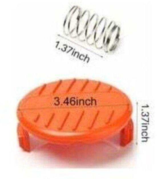 Vervangingsonderdelen geschikt voor 2 spoelkappen en veren geschikt voor BLACK + DECKER STC1815 GL4525 grasmaaiers, 385022-03. — afbeelding 2
