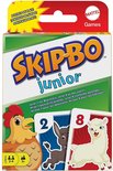 Doos van Skip-Bo Junior kaartspel met kip, ezel en lama.