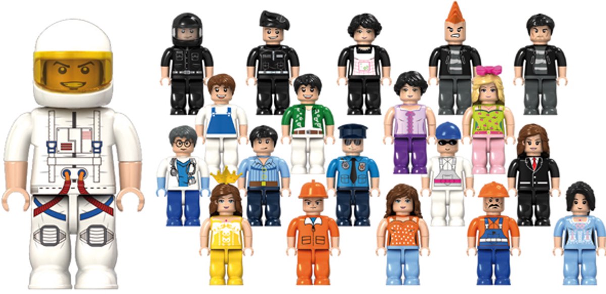 Eduplay bouwstenen minifiguren 20 stuks speelgoedfiguren.