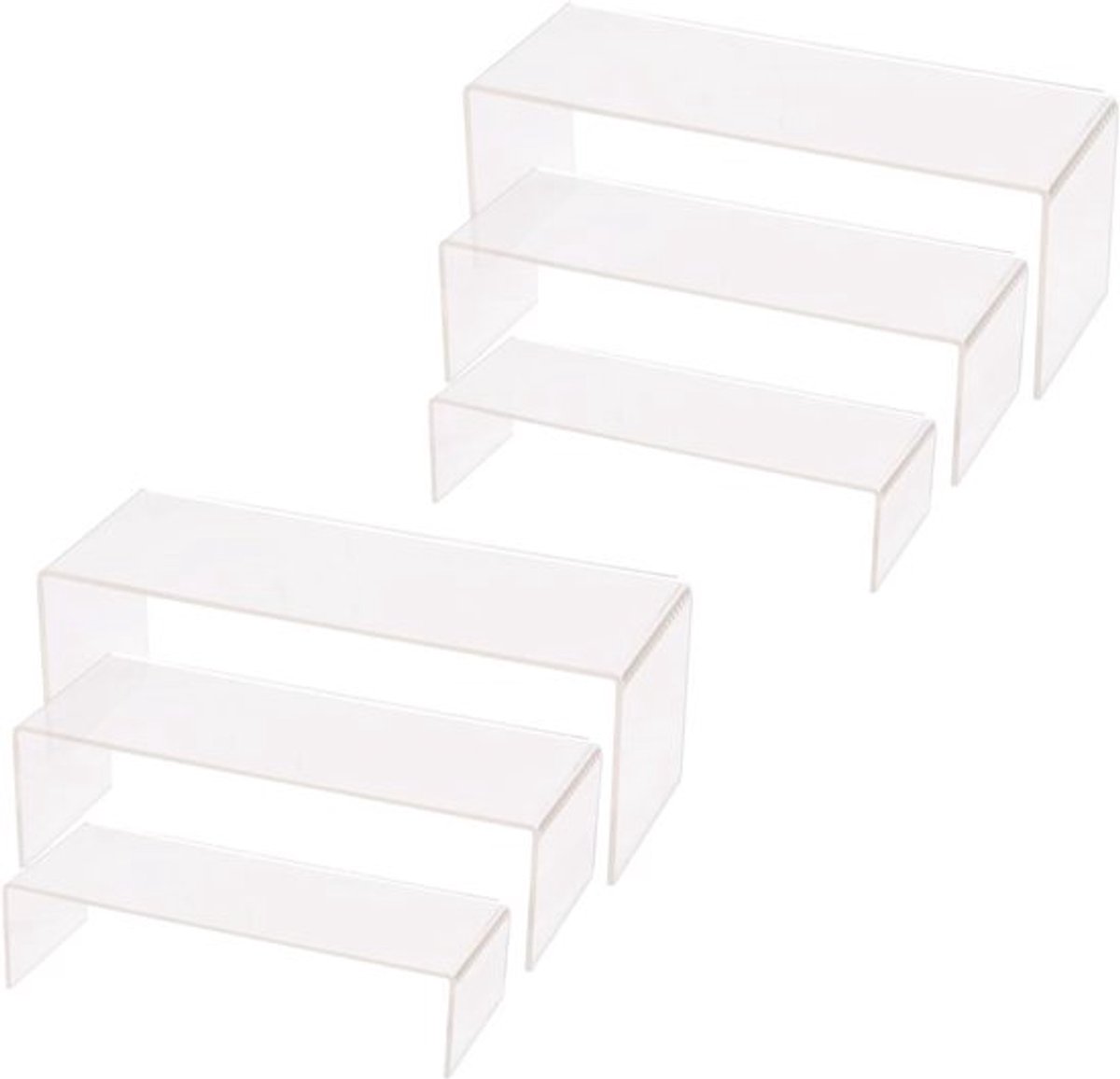 6-Pak Transparante Acryl Displayverhogers - Ideaal voor Popfiguren, Sieraden en Desserts