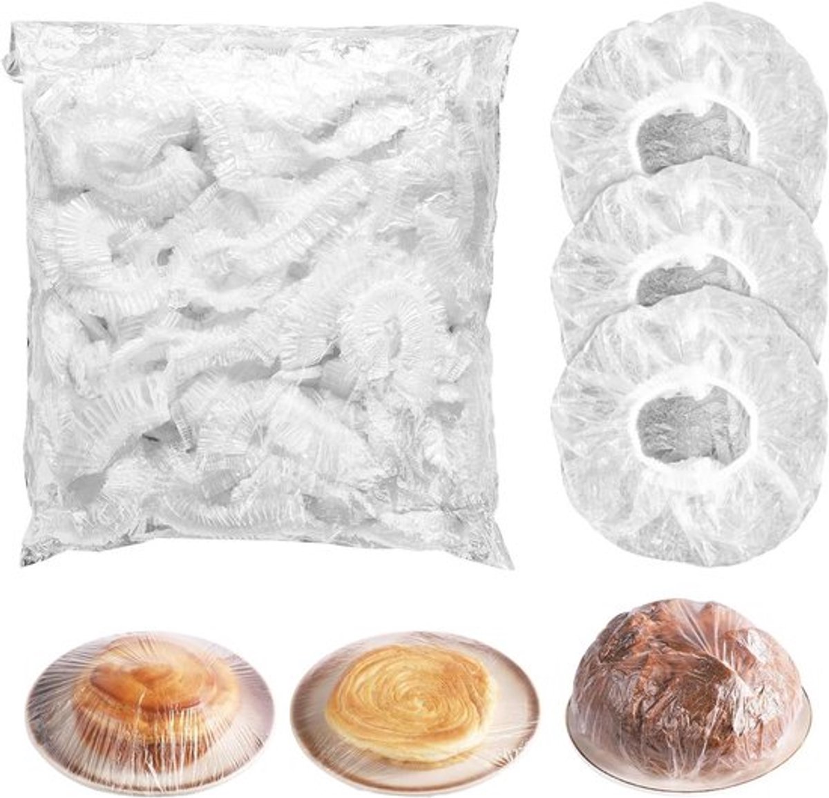 Plastic Brood Rijsmand Deksel 100 Stuks - Herbruikbaar - Zuurdesem - Bakkerij Thuis